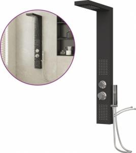 Zestaw prysznicowy vidaXL vidaXL Panel prysznicowy, aluminiowy, czarny 2