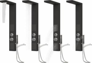 Zestaw prysznicowy vidaXL vidaXL Panel prysznicowy, aluminiowy, czarny 5