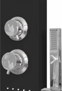 Zestaw prysznicowy vidaXL vidaXL Panel prysznicowy, aluminiowy, czarny 7