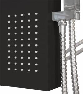 Zestaw prysznicowy vidaXL vidaXL Panel prysznicowy, aluminiowy, czarny 8