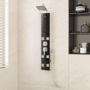 Zestaw prysznicowy vidaXL vidaXL Panel prysznicowy, szkło, 18x45,5x130 cm, czarny 1