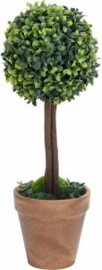vidaXL vidaXL Kule ze sztucznego bukszpanu w doniczce, 2 szt., zielone, 33 cm 3