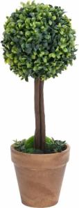 vidaXL Kule ze sztucznego bukszpanu w doniczce, 2 szt., zielone, 56 cm 3