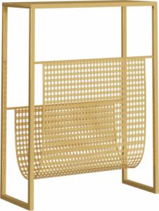 vidaXL Stojak na gazety, złoty, 35x15x45 cm, stal 5