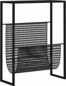 vidaXL vidaXL Stojak na gazety, czarny, 35x15x45 cm, stal 2