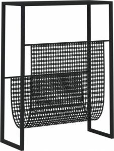 vidaXL vidaXL Stojak na gazety, czarny, 35x15x45 cm, stal 5