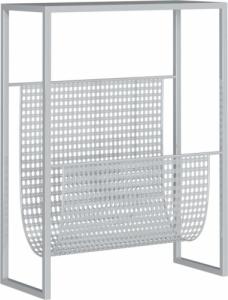 vidaXL vidaXL Stojak na gazety, srebrny, 35x15x45 cm, stal 2