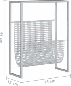 vidaXL vidaXL Stojak na gazety, srebrny, 35x15x45 cm, stal 7