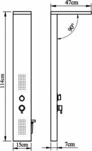 Zestaw prysznicowy vidaXL vidaXL Panel prysznicowy ze stali nierdzewnej, kwadratowy 8