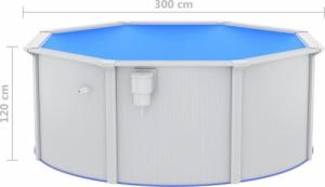 vidaXL vidaXL Basen ze stalowymi ściankami, 300x120 cm, biały 5