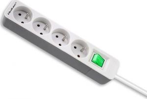 Listwa zasilająca Qoltec 4 gniazda 1.8 m biało-szara (1_819482) 3