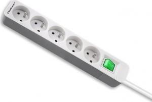 Listwa zasilająca Qoltec 5 gniazd 1.8 m biało-szara (50290) 3
