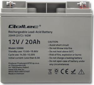 Qoltec Akumulator AGM Qoltec 12V 20Ah HQ (53066) 4
