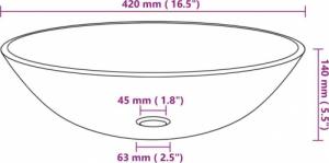 Umywalka vidaXL vidaXL Umywalka łazienkowa z kranem i korkiem, brąz, szkło hartowane 10