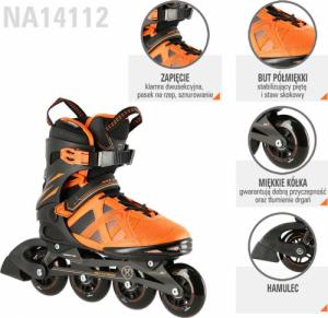 Rolki Nils Extreme NA14112 rekreacyjne pomarańczowe r. 38 9