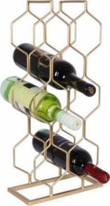 Vilde Stojak metalowy złoty wino regał szafka półka na wina 8 butelek 23x11x48 cm 1