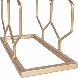 Vilde Stojak metalowy złoty wino regał szafka półka na wina 8 butelek 23x11x48 cm 4