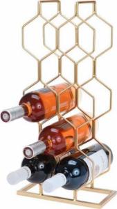 Vilde Stojak metalowy złoty wino regał szafka półka na wina 8 butelek 23x11x48 cm 9