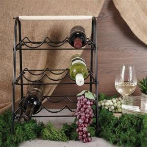 Trends4You Stojak metalowy czarny wino regał szafka półka na wina 9 butelek 33x29x46 cm 2