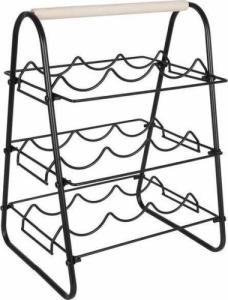 Trends4You Stojak metalowy czarny wino regał szafka półka na wina 9 butelek 33x29x46 cm 3