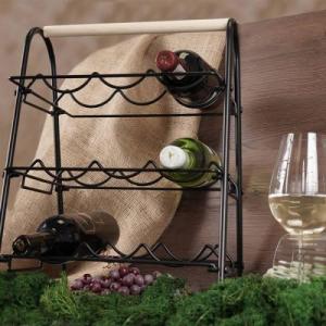 Trends4You Stojak metalowy czarny wino regał szafka półka na wina 9 butelek 33x29x46 cm 8