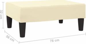 vidaXL vidaXL Podnóżek, kolor kremowy, 78x56x32 cm, sztuczna skóra 5