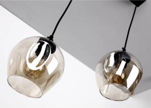 Lampa wisząca Candellux Lampa wisząca szklana czarno/brązowa 2xE27 Aspa 32-00590 1