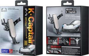 WK Design WK Design K Captain Series samochodowy uchwyt grawitacyjny z nożem do pasów i wybijakiem do szyb do telefonu czarny (WA-S53) 3