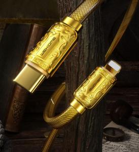 Kabel USB WK Design USB-C - Lightning 1 m Złoty (6941027620694) 3