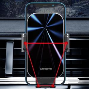 WK Design WK Design Captain Series Aurora bezprzewodowa ładowarka 15W uchwyt samochodowy z regulowanym ramieniem na szybę i deskę rozdzielczą oraz nawiew czarny (WP-U203) 3