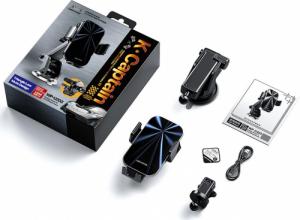 WK Design WK Design Captain Series Aurora bezprzewodowa ładowarka 15W uchwyt samochodowy z regulowanym ramieniem na szybę i deskę rozdzielczą oraz nawiew czarny (WP-U203) 6