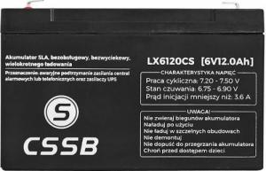 CSSB Akumulator żelowy 6V 12Ah (LX6120CS) 2