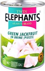 Twin Elephants & Earth Brand Zielony jackfruit w słonej zalewie 24 x 540g (cały karton) - Twin Elephants & Earth Brand 1