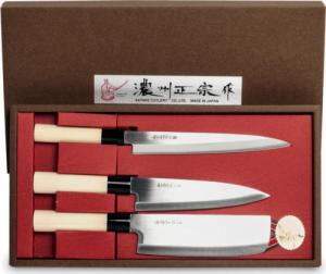 Satake Zestaw 3 noży japońskich Houcho - Sashimi + Santoku + Nakiri - Satake Cutlery 1