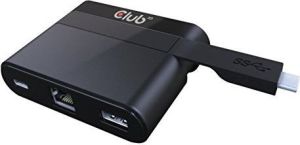 Stacja/replikator Club 3D USB-C - USB-C + RJ-45 + USB-A Czarny (CSV-1530) 1