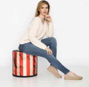 Bertoni-arco Okrągła pufa dekoracyjna - AMERICA 2