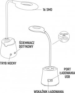Lampka biurkowa Montis biała (MT043) 6