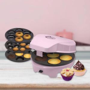 Bestron 3-in-1 Cakemaker ASW238P, Muffin Maker (Pink) 1