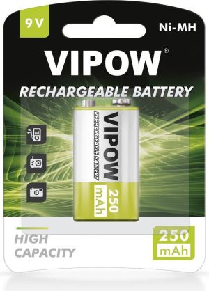Vipow Akumulator High Capacity 9V Block 250mAh 1 szt. 1