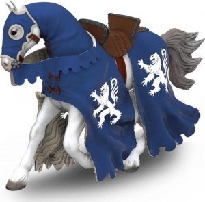 Figurka Papo Koń niebieskiego rycerza z włócznią 1
