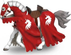 Figurka Papo Koń czerwonego rycerza z włócznią 1