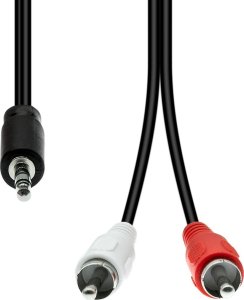 Kabel ProXtend Mini-Jack 3-Pin to 2 x RCA Cable M-M Black 1.5M 1