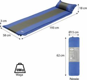 Nils Extreme Nc4349 Niebiesko-szara Mata Samopompująca Z Poduszką 5