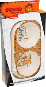 Garfield Garfield, podwójna miska z melaminy dla kota, biała/żółta 2