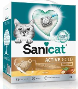Żwirek dla kota Sanicat Active Gold Argan, żwirek, dla kota, bentonit, 6l, zbrylający 1