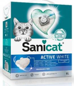 Żwirek dla kota Sanicat Active White, żwirek, dla kotów, bezzapachowy,10L, zbrylający 1