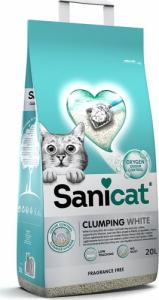 Żwirek dla kota Sanicat Clumping White, żwirek, dla kotów, bentonit, bezzapachowy, 10L, zbrylający 1
