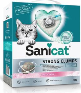 Żwirek dla kota Sanicat Strong Clumps, żwirek, dla kota, bentonit, baby powder, 10l, zbrylający 1