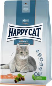 Happy Cat Indoor Atlantic Salmon, sucha karma, dla dorosłych kotów niewychodzących, łosoś atlantycki, 300 g, worek 1