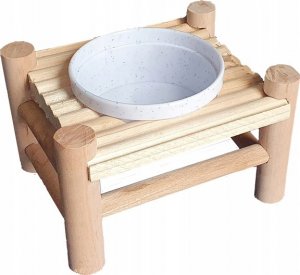 Panama Pet Stojak z miską dla gryzoni i królika, drewno/plastik, 14x10x8,5cm/150ml 2